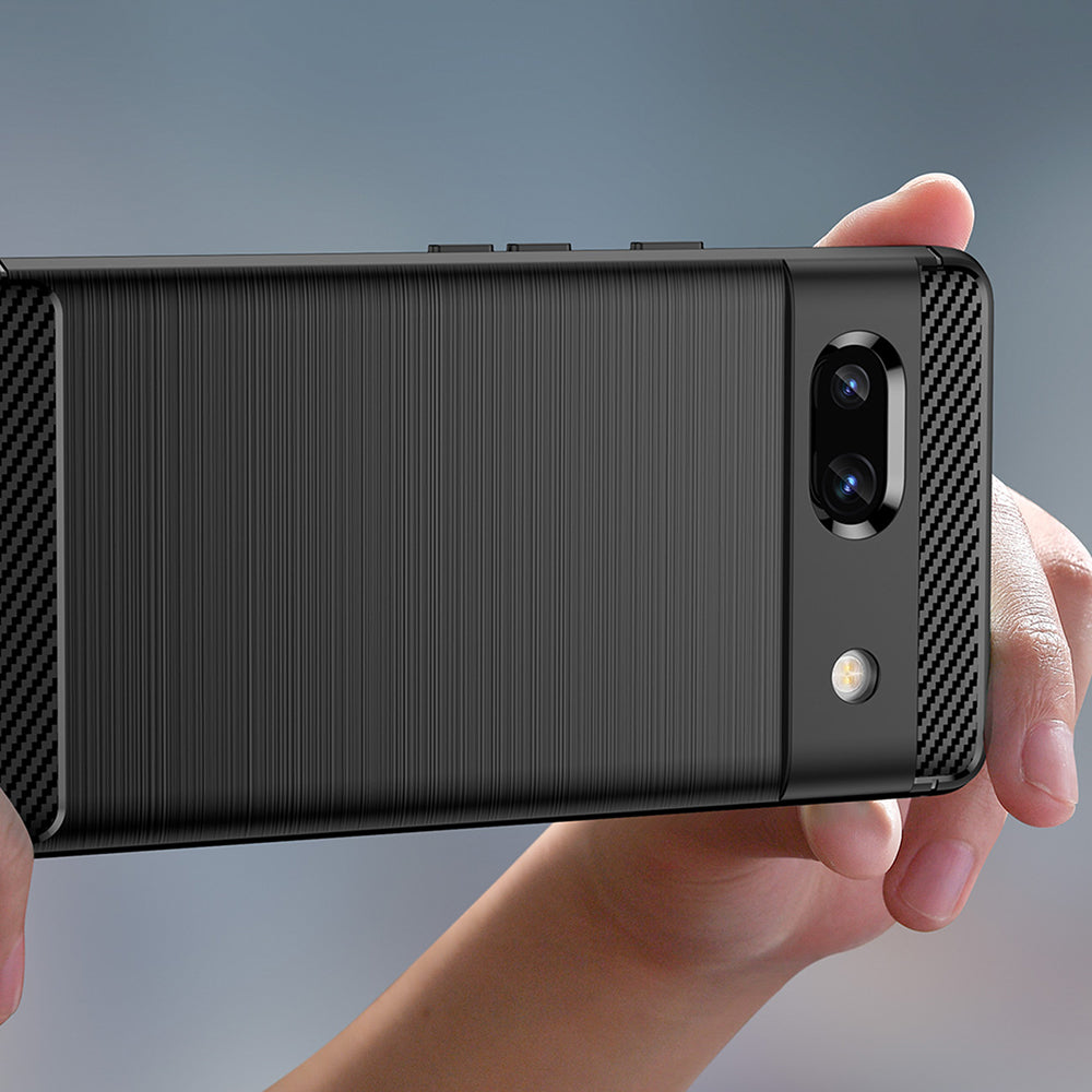 Custodia per Google Pixel 7a, Techsuit, Carbonio, Nera