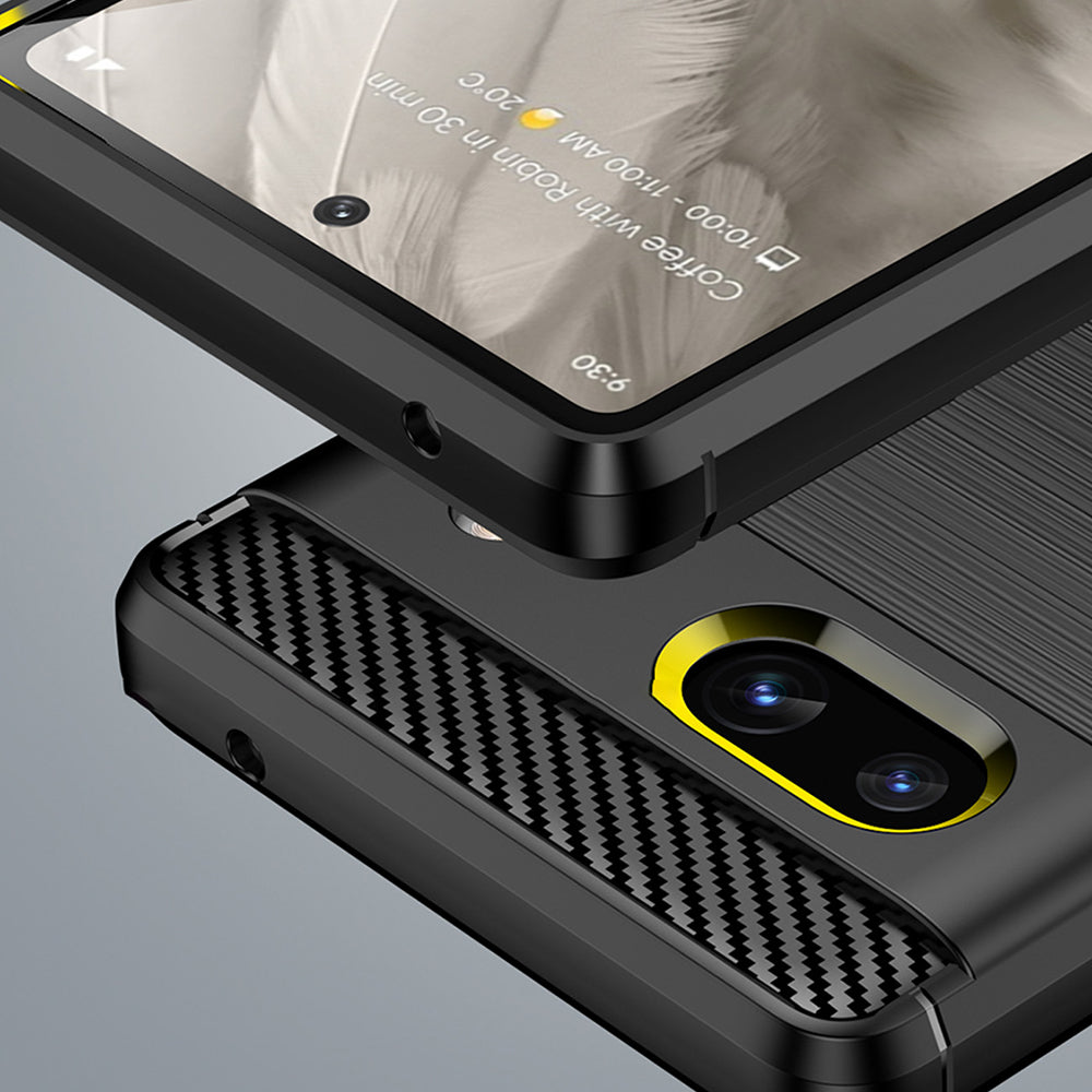 Custodia per Google Pixel 7a, Techsuit, Carbonio, Nera