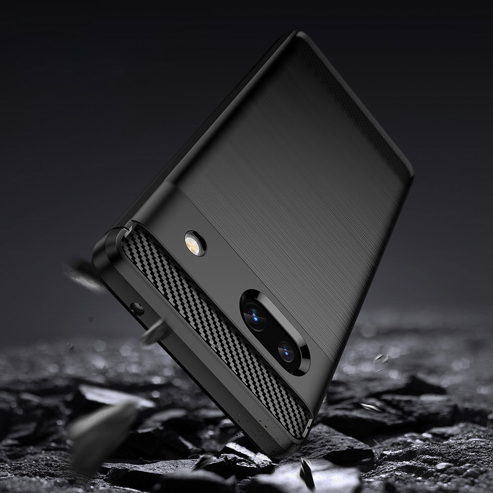 Custodia per Google Pixel 7a, Techsuit, Carbonio, Nera