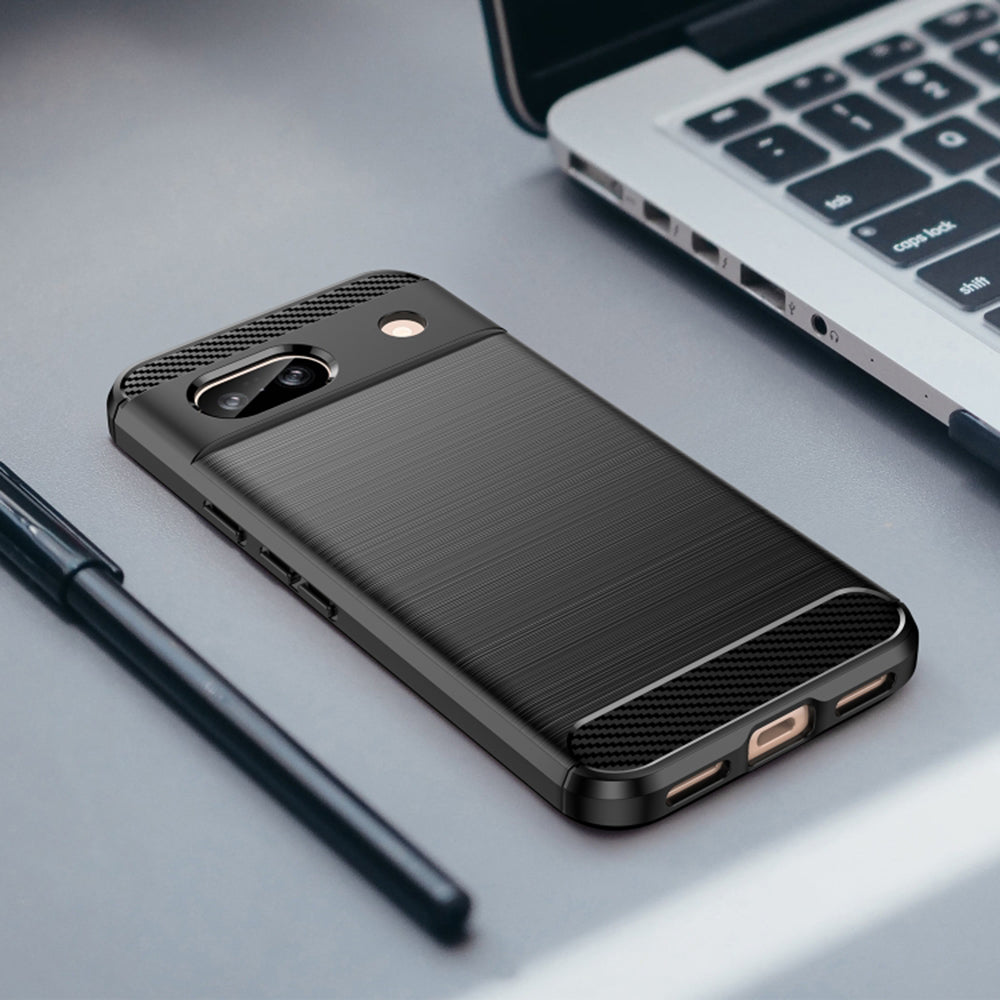 Custodia per Google Pixel 8a, Techsuit, Carbonio, Nera