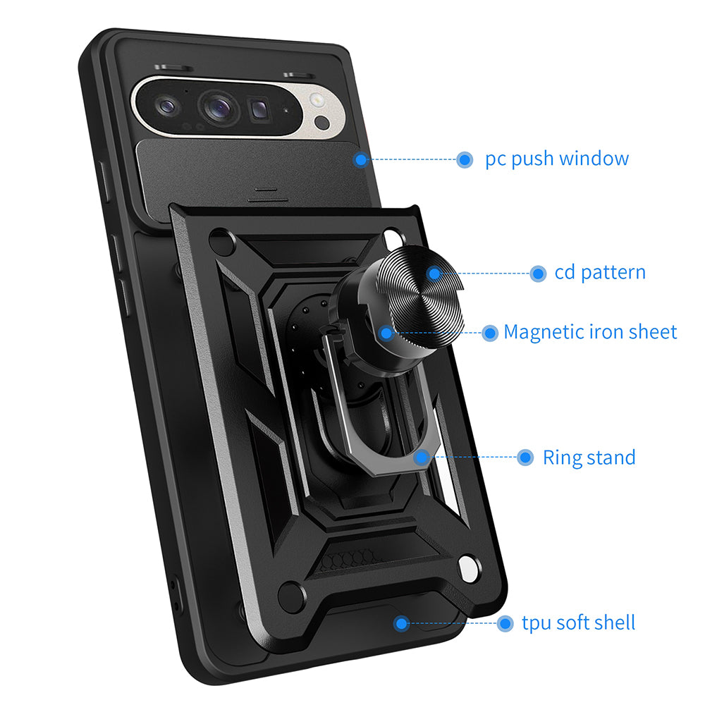 Custodia per Google Pixel 9 / 9 Pro, Techsuit, CamShield, Nera