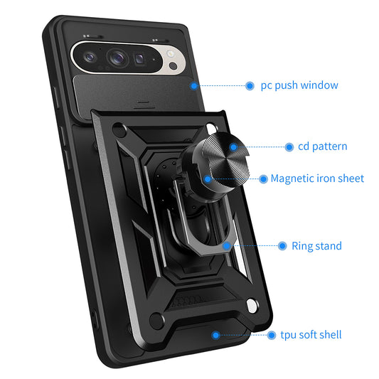 Custodia per Google Pixel 9 / 9 Pro, Techsuit, CamShield, Rosa