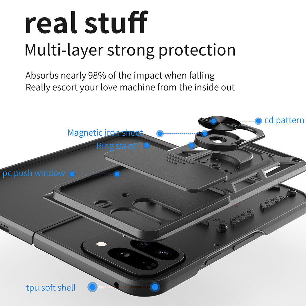 Custodia per Google Pixel 9 Pro Fold, Techsuit, CamShield, Blu