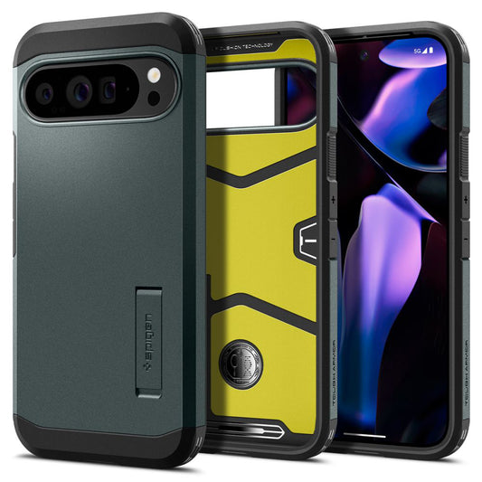 Custodia per Google Pixel 9 Pro XL, Spigen, Tough Armor, Verde