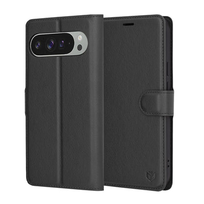 Custodia per Google Pixel 9 Pro XL, Techsuit, Leather Folio, Nera