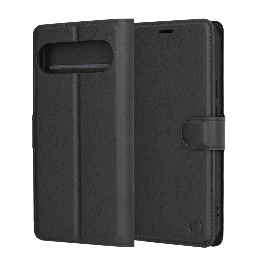 Custodia per Google Pixel 9 Pro XL, Techsuit, Leather Folio, Nera