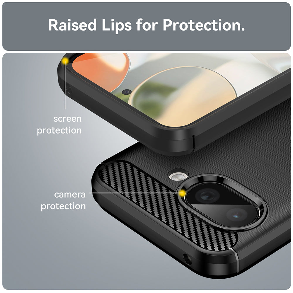 Custodia per Google Pixel 9a, Techsuit, Carbonio, Nera