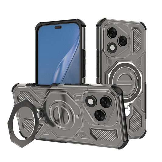 Custodia per Honor 400 Lite, Techsuit, Carbon Shield Pro, Fumo