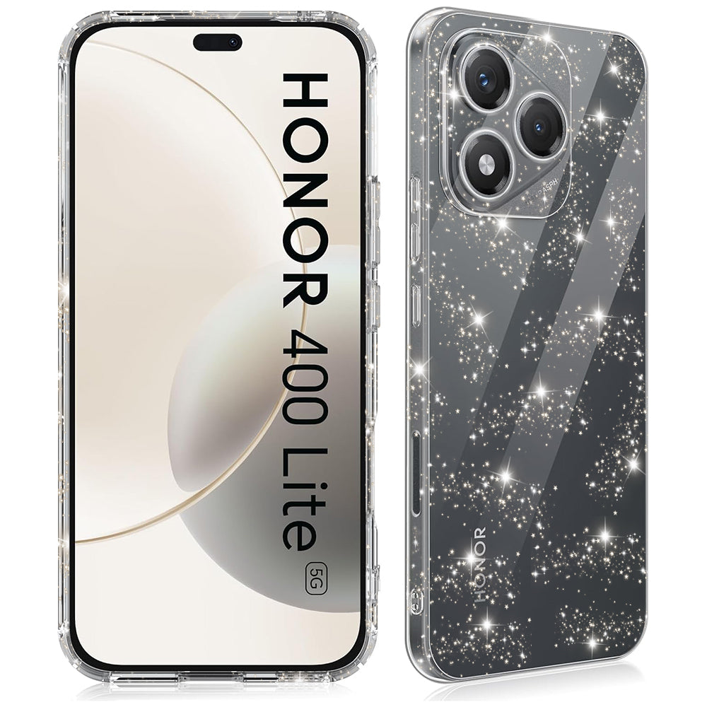 Custodia per Honor 400 Lite, Techsuit, SparkleSkin, Trasparente