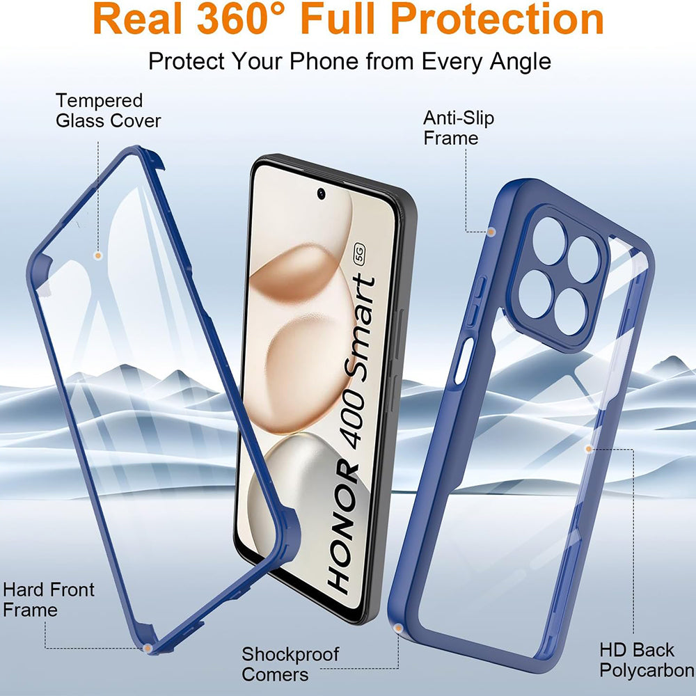 Custodia per Honor 400 Smart 4G / X7d 4G / 400 Smart 5G, Techsuit, ColorVerse 360, Blu