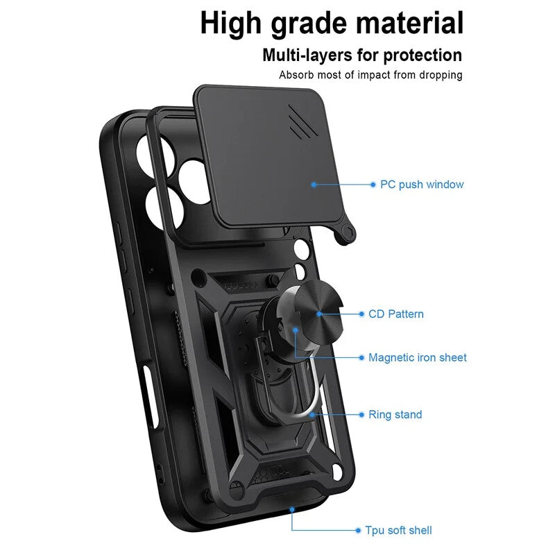 Custodia per Honor 600 Lite, OEM, CamShield, Nera
