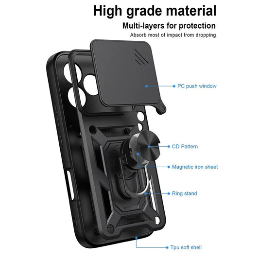 Custodia per Honor 600 Lite, OEM, CamShield, Nera