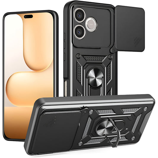 Custodia per Honor 600 Lite, Techsuit, CamShield, Nera