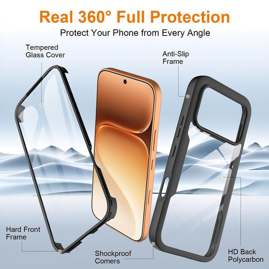 Case for Honor 600 Pro / 600, Techsuit, ColorVerse 360, Black