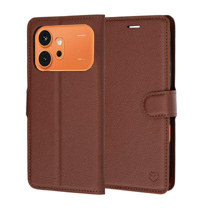 Custodia per Honor 600 Pro / 600, Techsuit, Leather Folio, Marrone