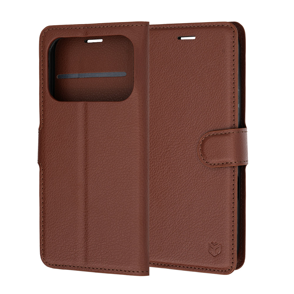 Custodia per Honor 600 Pro / 600, Techsuit, Leather Folio, Marrone