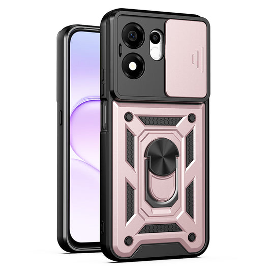 Custodia per Honor 600 Smart, Techsuit, CamShield, Rosa Oro