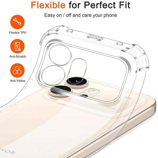 Custodia per Honor 600, Techsuit, Shockproof Clear, Trasparente