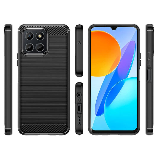 Custodia per Honor 70 Lite / X6 / X8 5G, Techsuit, Carbonio, Nera