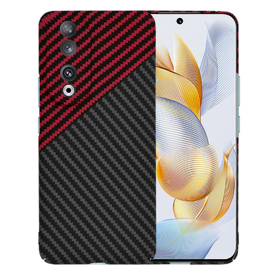 Custodia per Honor 90, Techsuit, Carbonite FiberShell, Nero Rosso