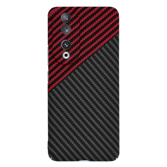 Custodia per Honor 90, Techsuit, Carbonite FiberShell, Nero Rosso