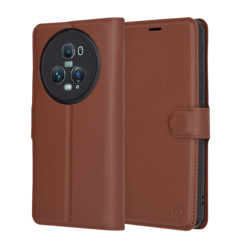 Custodia per Honor Magic5 Pro, Techsuit, Leather Folio, Marrone