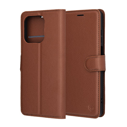 Custodia per Honor X5c Plus, Techsuit, Leather Folio, Marrone