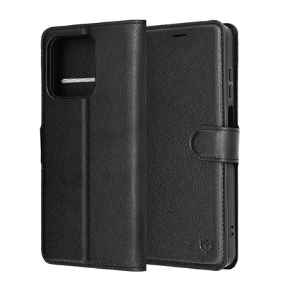 Custodia per Honor X5c Plus, Techsuit, Leather Folio, Nera