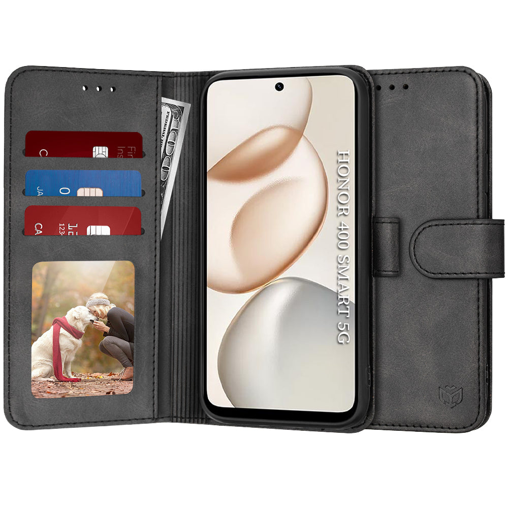 Custodia per Honor 400 Smart 4G / X7d 4G, Techsuit, Diary Book, Nera