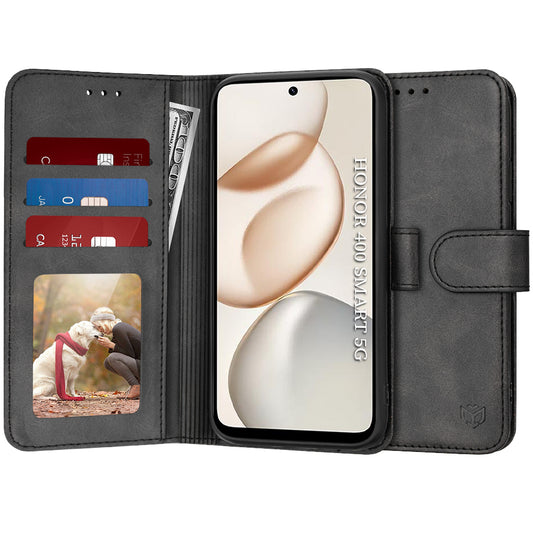 Custodia per Honor 400 Smart 4G / X7d 4G, Techsuit, Diary Book, Nera