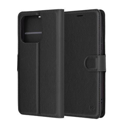 Custodia per Honor X8c, Techsuit, Leather Folio, Nera