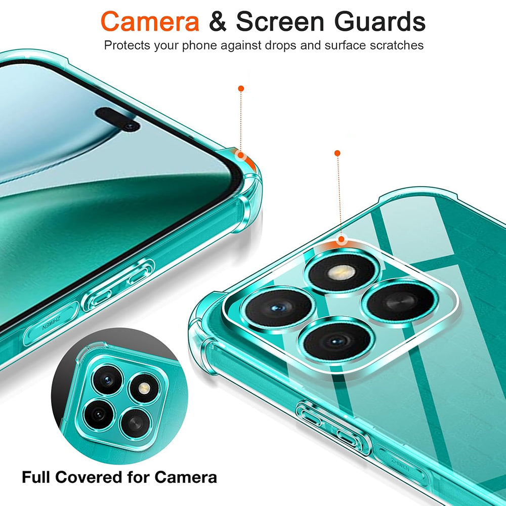 Case for Honor X8c, Techsuit, Shockproof Clear, Transparent
