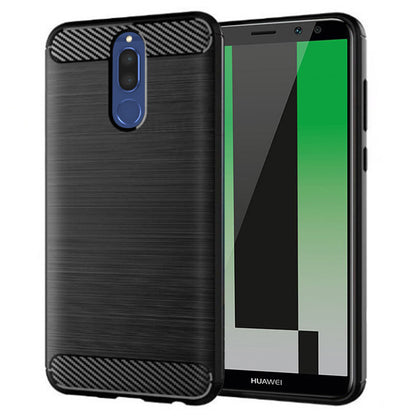 Custodia per Huawei Mate 10 Lite, Techsuit, Carbonio, Nera