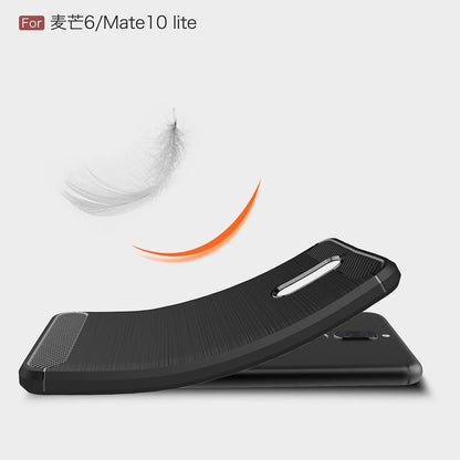 Custodia per Huawei Mate 10 Lite, Techsuit, Carbonio, Nera