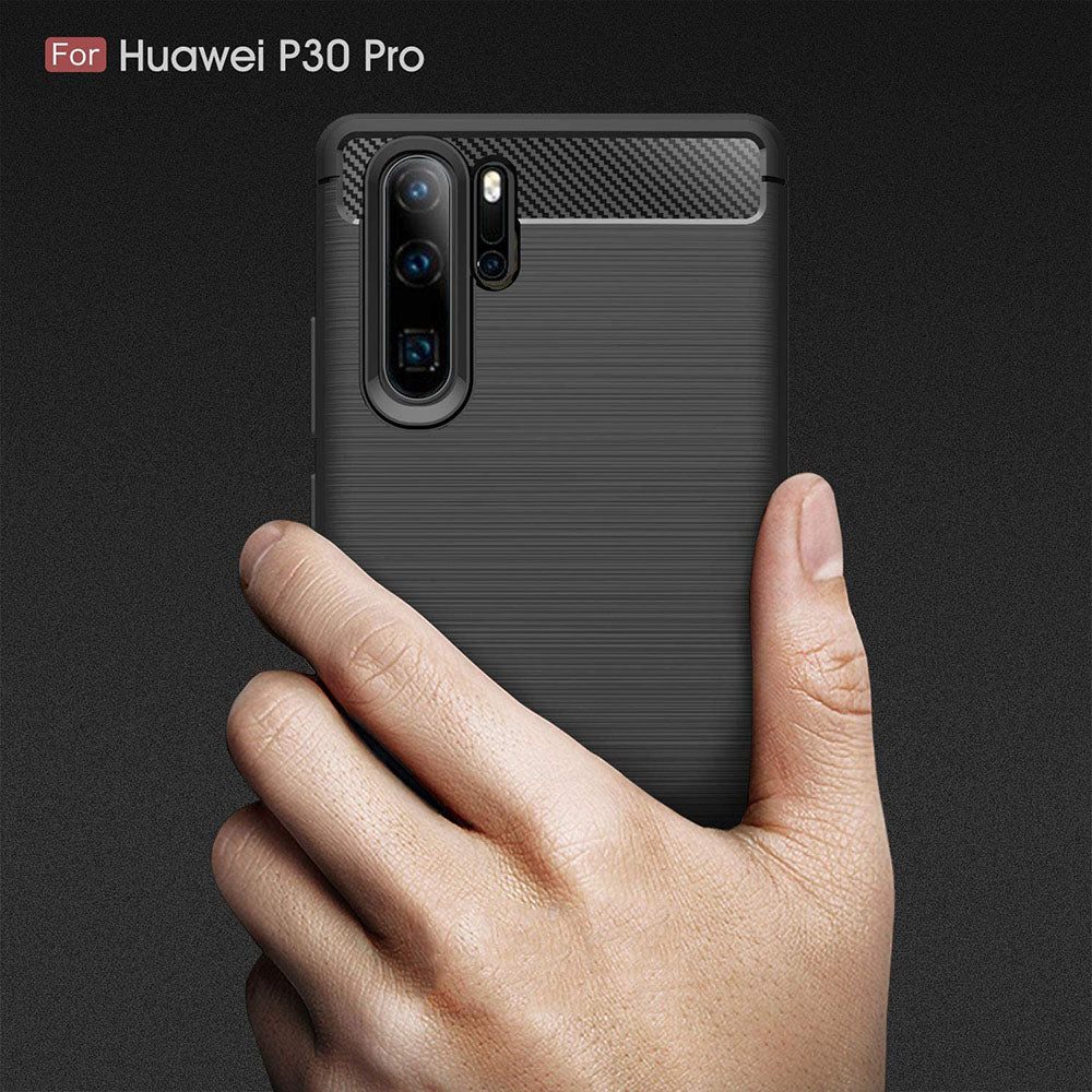 Custodia per Huawei P30 Pro New Edition / P30 Pro, Techsuit, Carbonio, Nera