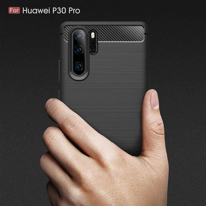 Custodia per Huawei P30 Pro New Edition / P30 Pro, Techsuit, Carbonio, Nera