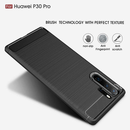 Custodia per Huawei P30 Pro New Edition / P30 Pro, Techsuit, Carbonio, Nera