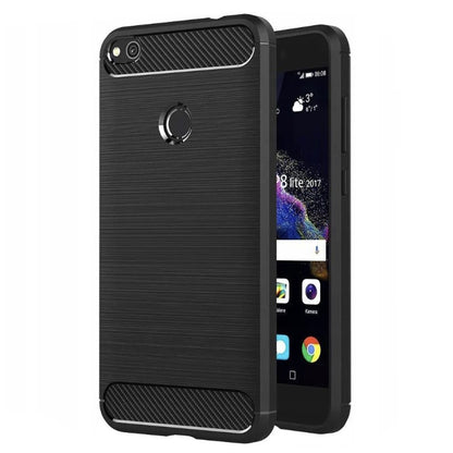 Custodia per Huawei P9 Lite (2017) / P8 Lite (2017), Techsuit, Carbonio, Nera