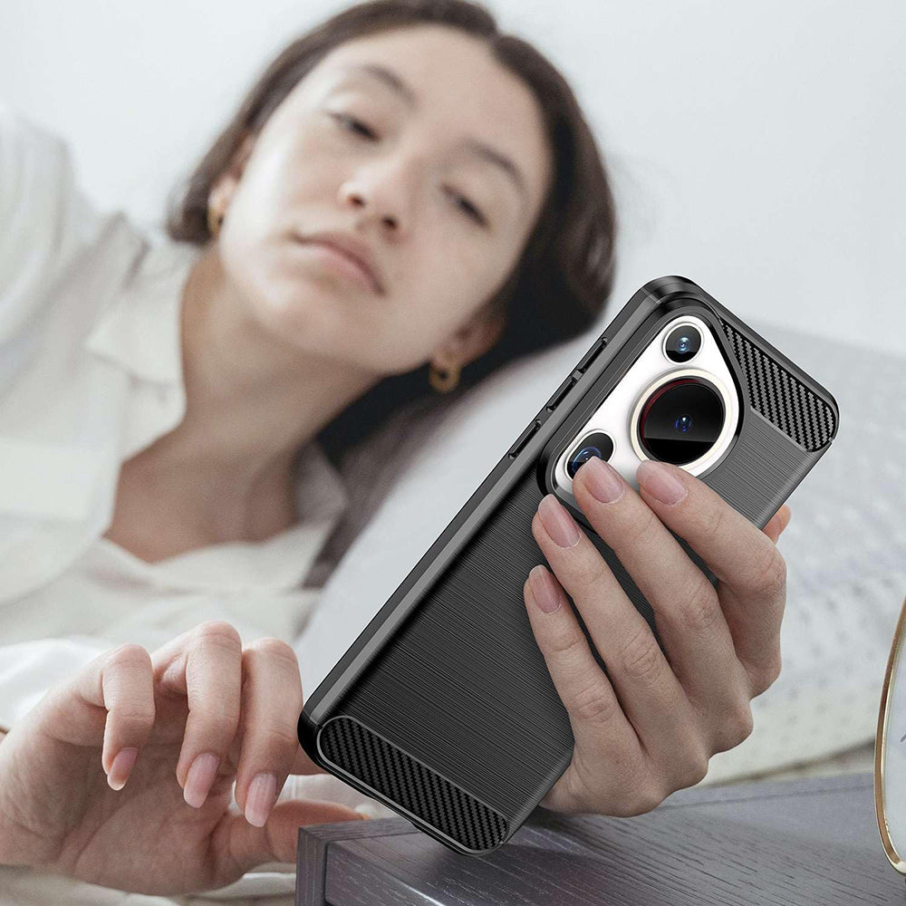 Case for Huawei Pura 70 Ultra, Techsuit, Carbon, Black