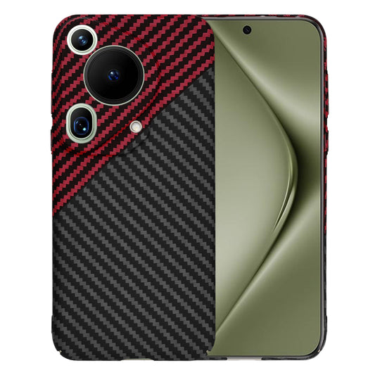 Custodia per Huawei Pura 70 Ultra, Techsuit, Carbonite FiberShell, Nero Rosso
