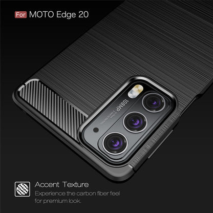 Custodia per Motorola Edge 20, Techsuit, Carbonio, Nera