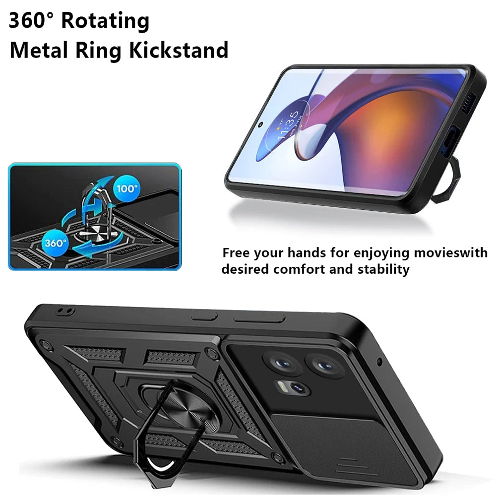 Custodia per Motorola Edge 30 Fusion, Techsuit, CamShield, Nera