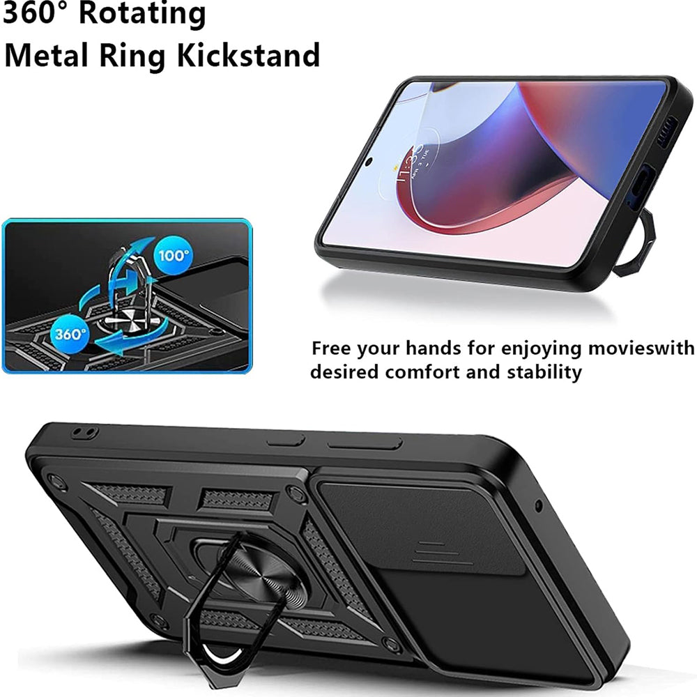 Custodia per Motorola Edge 30 Ultra, Techsuit, CamShield, Nera