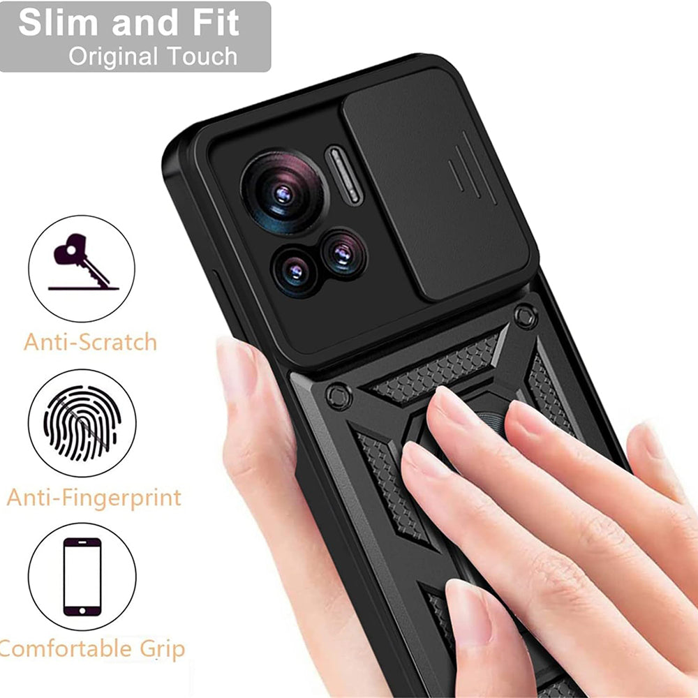Custodia per Motorola Edge 30 Ultra, Techsuit, CamShield, Nera