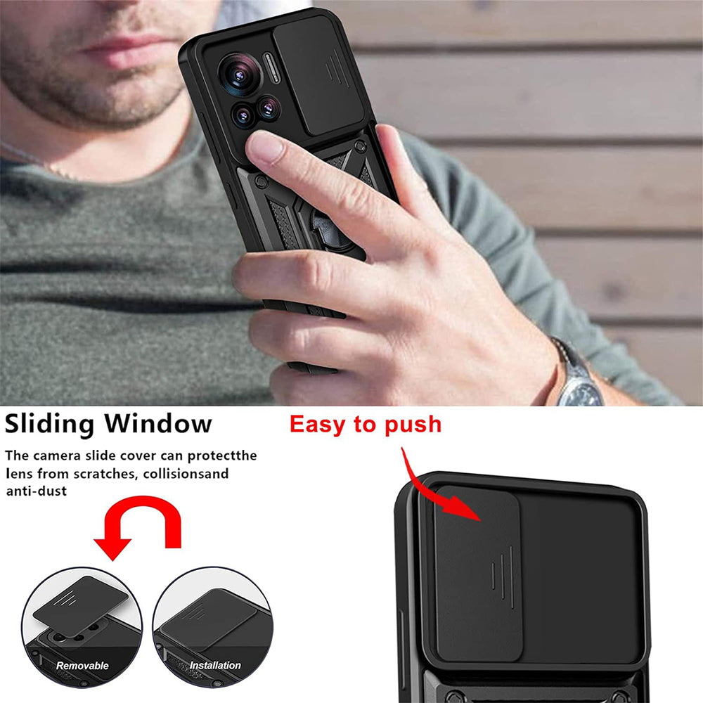 Custodia per Motorola Edge 30 Ultra, Techsuit, CamShield, Nera