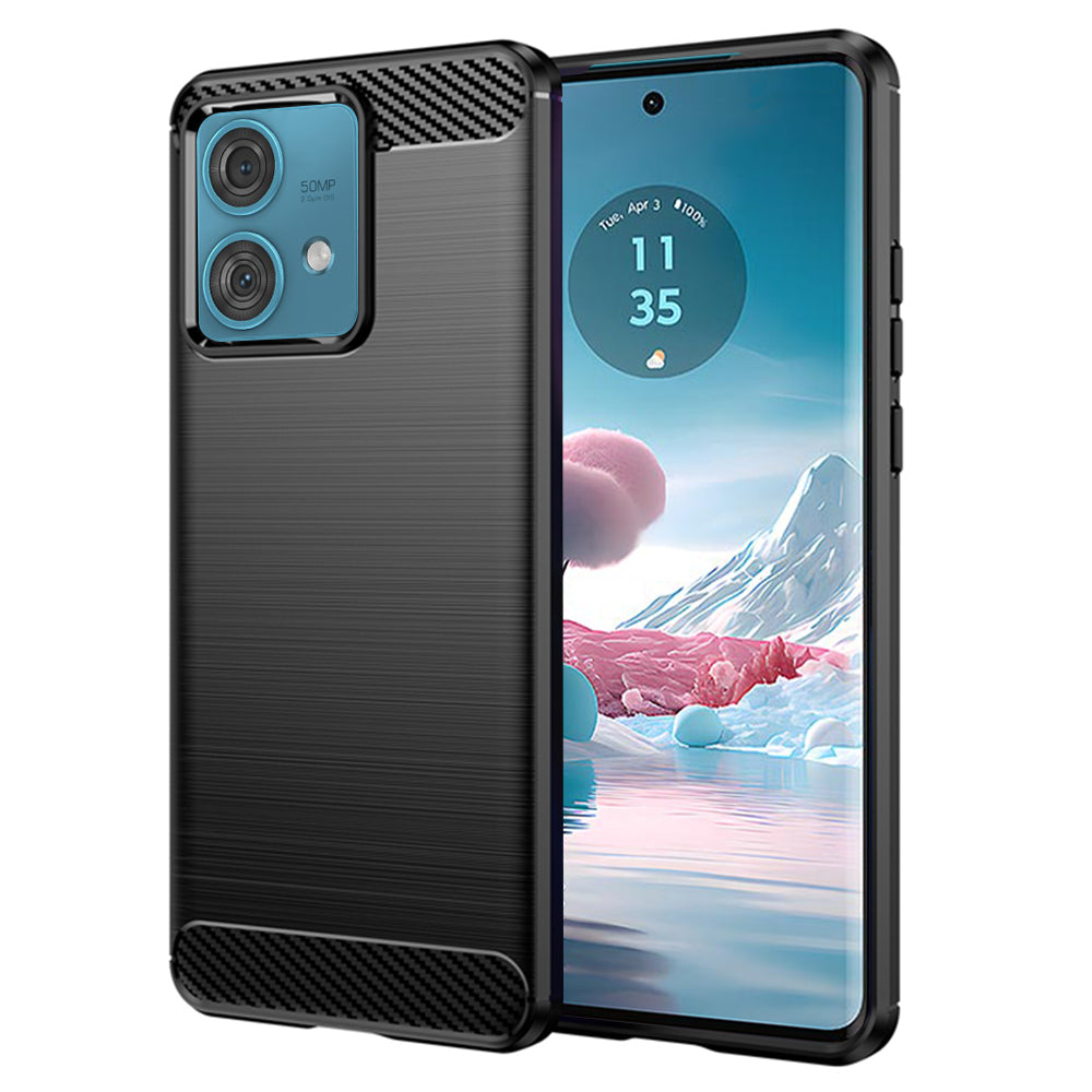 Custodia per Motorola Edge 40 Neo, Techsuit, Carbonio, Nera