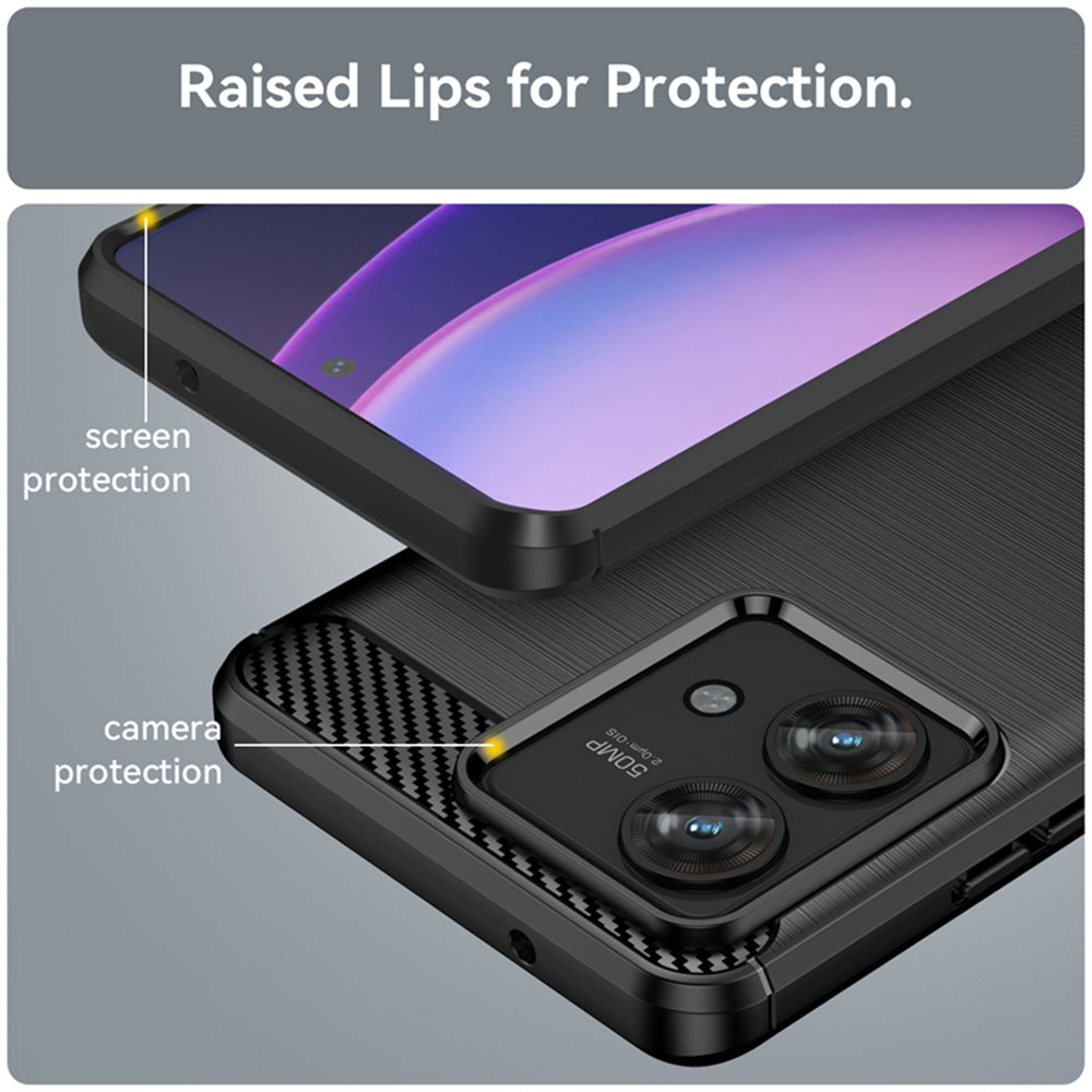 Custodia per Motorola Edge 40 Neo, Techsuit, Carbonio, Nera