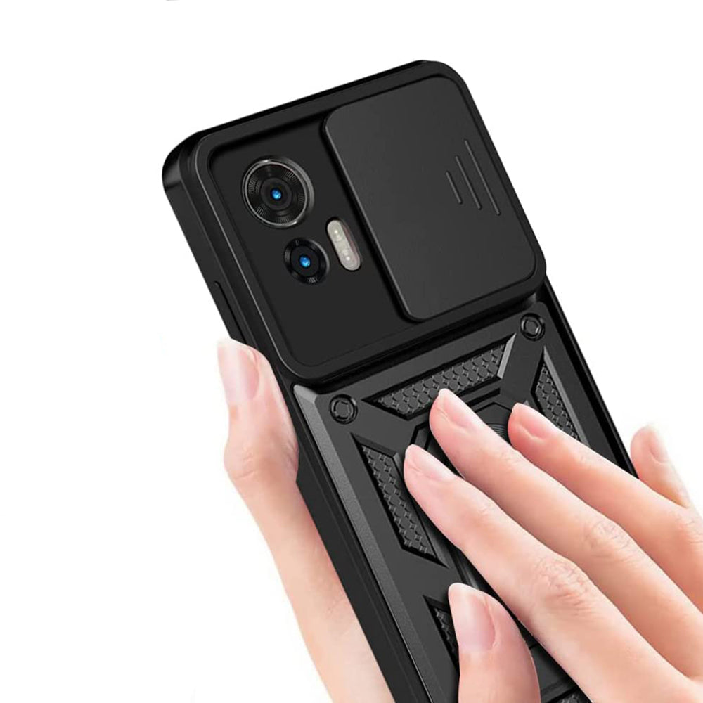 Custodia per Motorola Edge 50 Fusion, Techsuit, CamShield, Nera