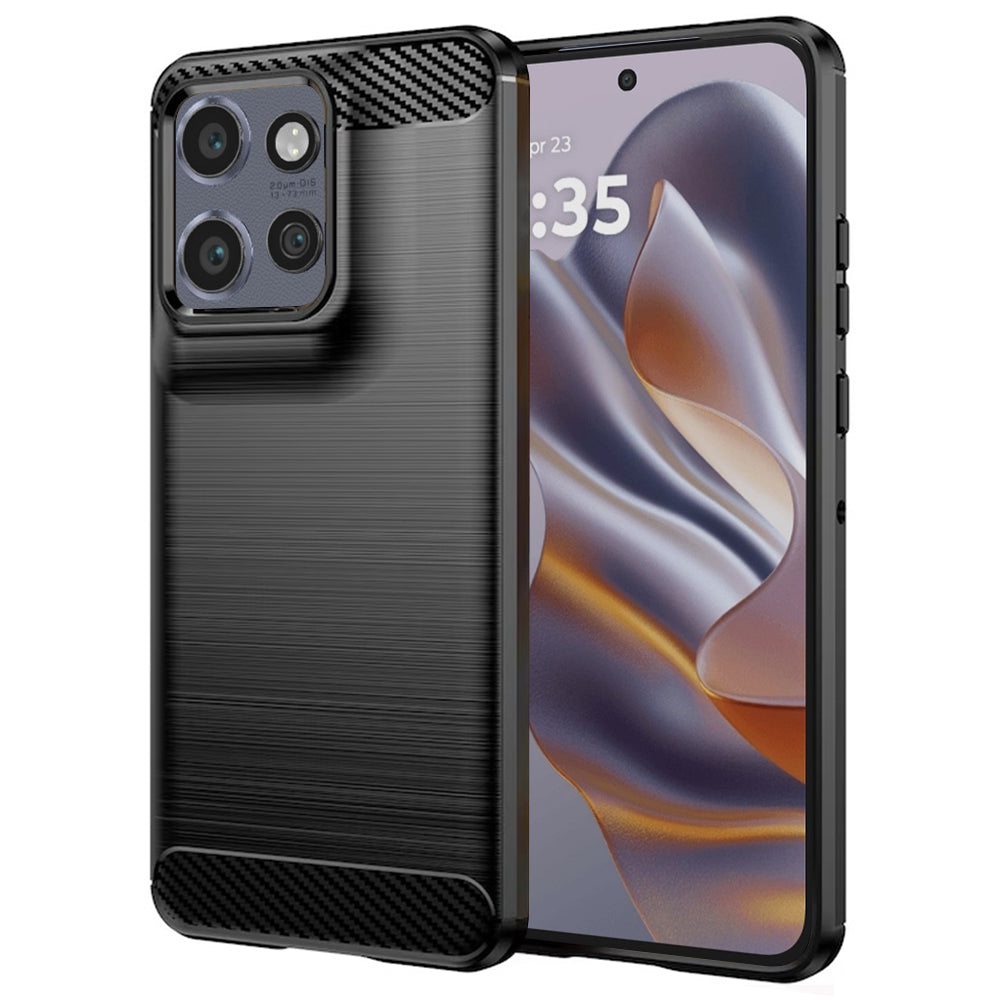 Custodia per Motorola Edge 50 Neo, Techsuit, Carbonio, Nera