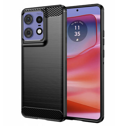 Custodia per Motorola Edge 50 Pro, Techsuit, Carbonio, Nera
